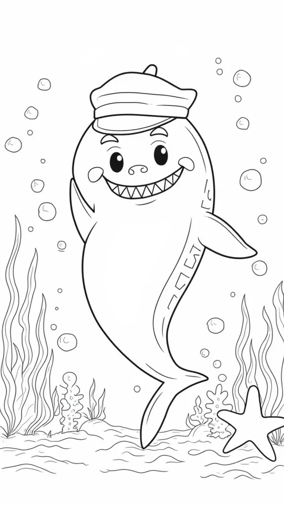 grandpa shark coloring pages